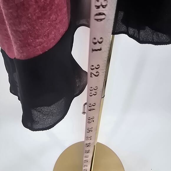 BLOOMCHIC 18-20 2X Plus Russet Contrast Overlap Round Neck Flared Top NWT B37 - Picture 5 of 9